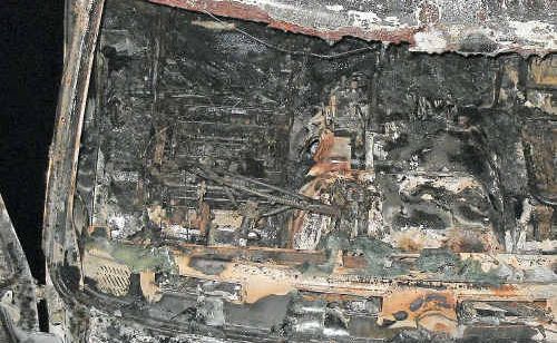 The damage after a fire engulfed this vehicle on the Gatton-Clifton Road. The damage after a fire engulfed this vehicle on the Gatton-Clifton Road.